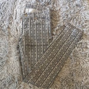 Levi’s 524 Too Superlow Grey Pattern Skinny Jeans